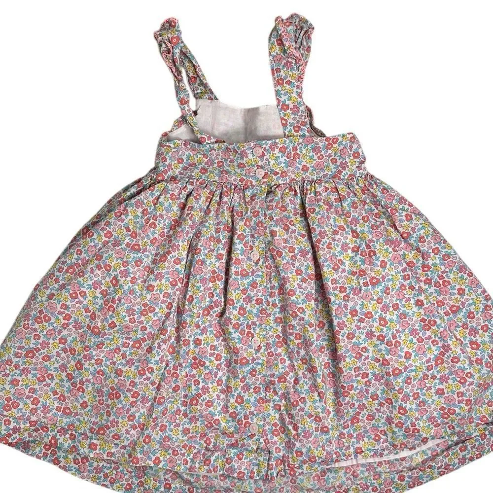EUC OshKosh B’Gosh Toddler Girls Floral Kids Overall Dress with Ruffle - Size 3T